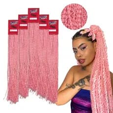 Kit 5 Miojinho Trançado 80g Fibra Sintética Kanekalon Micro zizi Crochet Braids