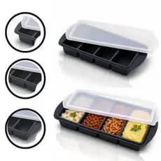 Forma Silicone Para Congelar Refeições 4 Divisórias Com Tampa Freezer Marmita