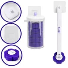 Escova Sanitaria de Parede com Suporte Adesivo e Refis