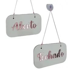 Placa de identificação para porta aberto e fechado