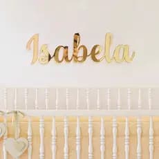 Nome Acrílico Espelhado decoração quarto infantil