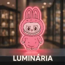 Luminária Personagem Labubu LED  | Com Fonte | Acrílico Presente Criativo