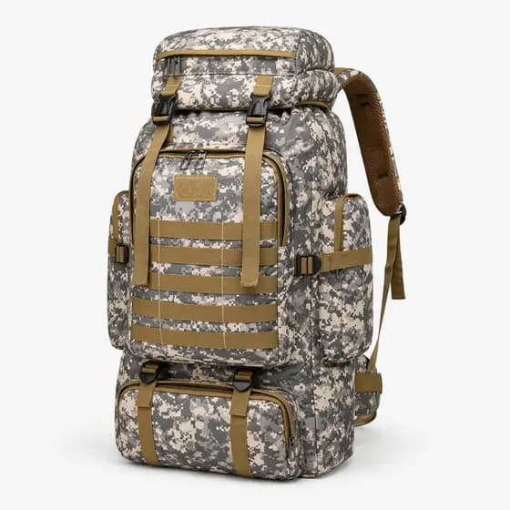 Mochila Tática 80L Lorben Camuflada Militar Camping Trilha Trekking Oxford 600D Lorben