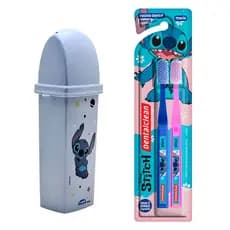 Kit Porta Escova Stitch e Escova de dente Stitch Geek Nerd Disney Macia Dentalclean
