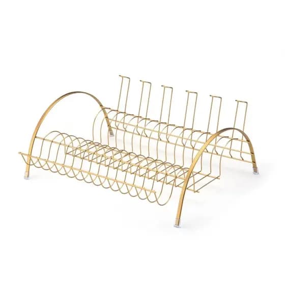 Escorredor de Louça com Porta Copos Porta Talher Fantastik Gold