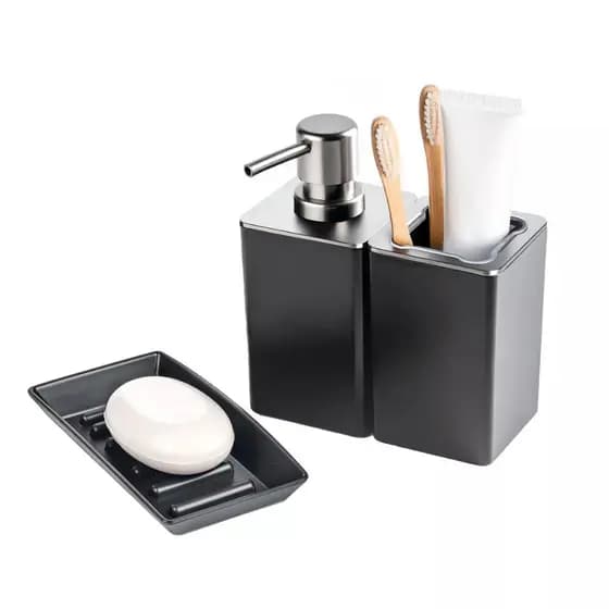 Porta Escovas Saboneteira e Dispenser Kit Completo
