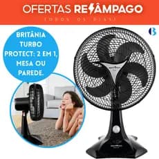Ventilador 30cm Britânia 2 em 1 Turbo Protect 30 Six - 127v