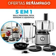 Multiprocessador Britânia BMP2000 1300W 5 em 1 - Pica, Tritura e Mistura com Potência e Praticidade!