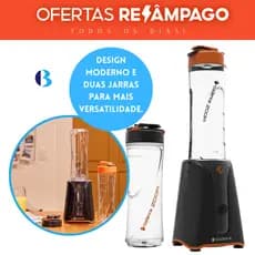 Liquidificador Blender Zoop Contrast BLD701 Cadence 127V - Com 2 Copos, Multifuncional e Portátil!
