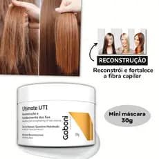 Mini Máscara UTI 30g - Reconstrução Profunda e Fortalecimento Capilar Gaboni