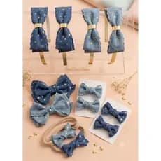 Laço jeans infantil. Faixinha jeans bebê