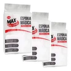 Kit 3 Esponja Mágica Bucha Branca Buxa Esfregao Tira Mancha Clink