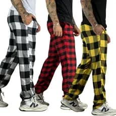 Calça Xadrez Inverno  Esportiva Boca Larga Flanelado Premium