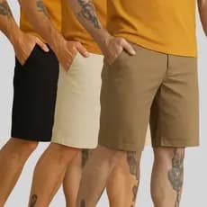 Kit 3 Bermudas Masculina Sarja Jeans Social Brim Lisa