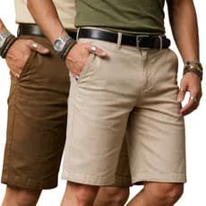 Kit 2 Bermuda Masculina Sarja Lisa Social Brim Casual
