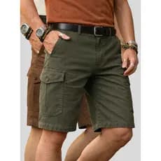 Kit 2 Bermuda Cargo Masculina Sarja 6 Bolsos Casual Social