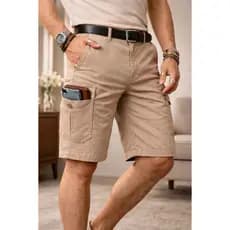 Bermuda Cargo Masculina 6 Bolsos Short Militar Sarja Premium