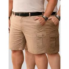 Kit 2 Shorts Cargo Sarja Masculino Tamanho Grande Plus Size