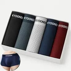 Kit 5 Cuecas Boxer Respirável e Antiodor Dry Fit Premium Masculino