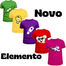 Camiseta Infantil novo Emilly Vick Turma Os Rosa Novo Elemento Katlen Foguete Leozin Void Rato