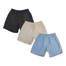 Kit 3 Bermuda Short Linho Masculino Mauricinho Premium Verão
