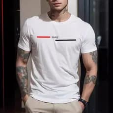 Camiseta Masculina Casual Camisa Estampa paris 100%Algodão Fio 30.1 Penteado