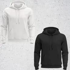 Kit 2 Blusa de Frio Moletom Unissex Lisa Casaco canguru Inverno Com Capuz
