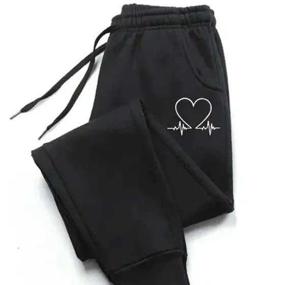 Calça Moletom Estampa Coração Batendo