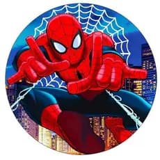Painel Homem-Aranha Festa Redondo Tecido Sublimado 50x50