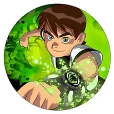 Capa de Painel Redondo Ben 10 Herói Festa Tecido Redondo Sublimado Varios Modelos 50x50cm