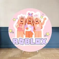 Painel Redondo Roblox Festa Infantil  tecido premium  frete gratis  varios modelos 50x50