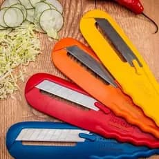 Kit 4 Fatiadores Kitop Picador Cortador Descascador Legumes Cozinha Couve Repolho Batata Cenoura