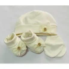 Kit Malha Bebê RN - Touca, Luvas e Sapatinho » Leve, Macio, Enxoval, Saída Maternidade