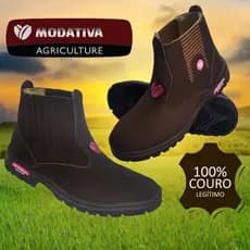 Botina Feminina Couro Nobuck Legítimo Modativa Agriculture