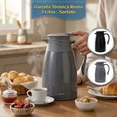 Garrafa Termica 1 Litro Conservacao Cafe Cha Jarra com Ampola de Vidro Alça Portatil Sortida