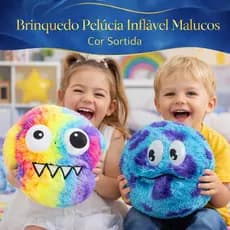 Pelúcia Bola Inflável Malucos com Bomba de Ar Brinquedo Infantil Cores Sortidas