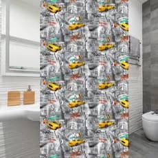 Cortina Box com Ganchos Divisória Banheiro Não Molha Decoração Banho Pendurar Casa