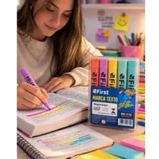 Kit 4 Canetas Marca Texto Glitter Multicolorido Tons Realce Texto Estudo Escritório Organização