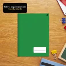 Caderno Pequeno Costurado Capa Dura Verde 96 Folhas Papel Escolar
