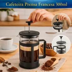 Cafeteira Prensa Francesa 300ml Vidro Café Chá Leite Espumado Cremeira Gourmet Manual Fratelli