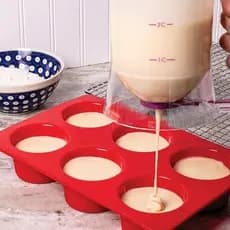 Forma Silicone 6 Cavidades Redonda Bolo Cupcake Muffin Forno Fácil Desenformar Antiaderente Cozinha