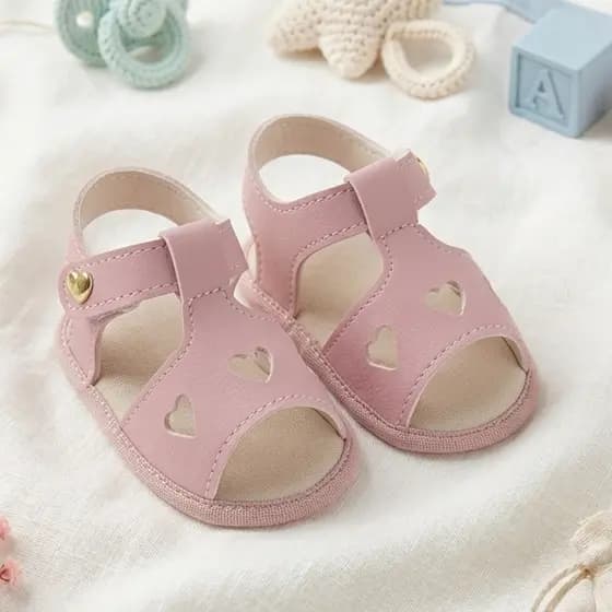 Sandalia Bebe Menina Coração Infantil