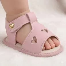 Sandalia Bebe Menina Coração Infantil Nude