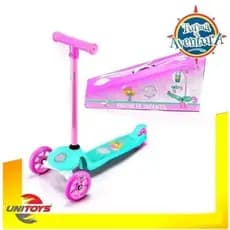 Patinete Infantil 3 Rodas Articulado Rosa/Ciano- Unitoys Premium