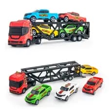 Caminhão Cegonha C/4 Carrinhos- 35cm- Brinquedos De Menino  Infantil - Veiculo Miniatura