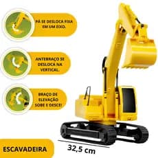 Trator Escavadeira Roma Workers - Máquina Infantil Para Criança Roma Brinquedos Para Menino