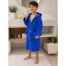 Roupão de Banho Praia Piscina Infantil Malha Felpudo Com Capuz - Kids