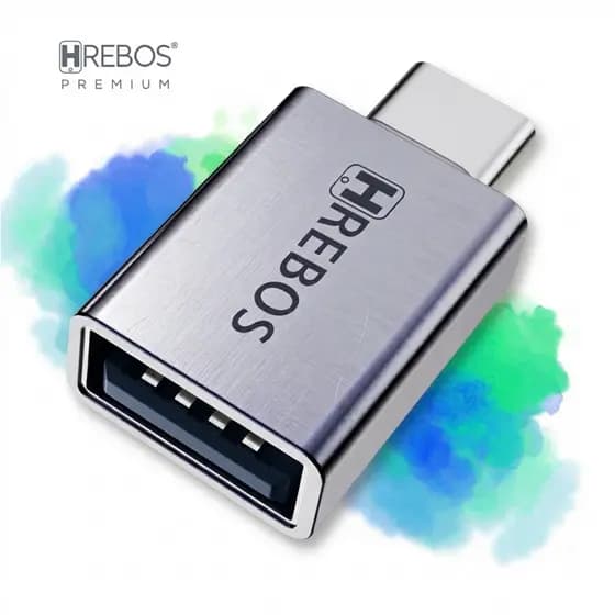 Adaptador OTG USB-C 3.0 para USB Hrebos Ad-503 Tipo-C Macho x USB Fêmea Alta Velocidade Dados e Carregamento