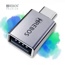 Adaptador OTG USB-C 3.0 para USB Hrebos Ad-503 Tipo-C Macho x USB Fêmea Alta Velocidade Dados e Carregamento