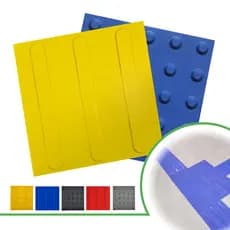 Piso Tátil DIRECIONAL - kit 10 peças - PVC 25x25cm - Acessibilidade | Direct Borrachas